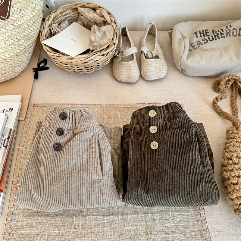 【80-130】コーデュロイワイドパンツ