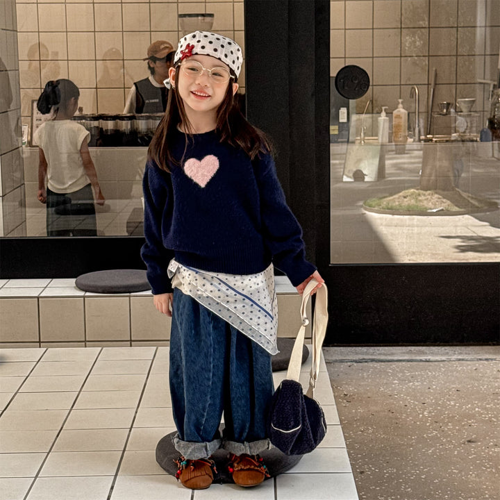 【80-130】フロントハートニットトップス