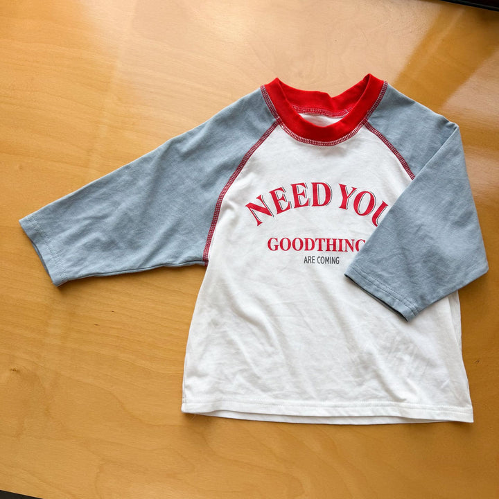 【80-150】NEED YOUラグランスリーブロンT