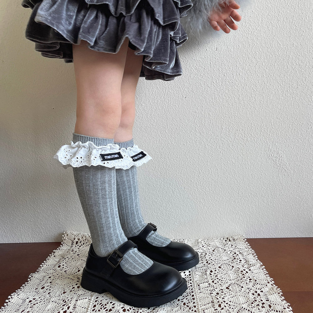 【1-12歳】レース付きリブソックス