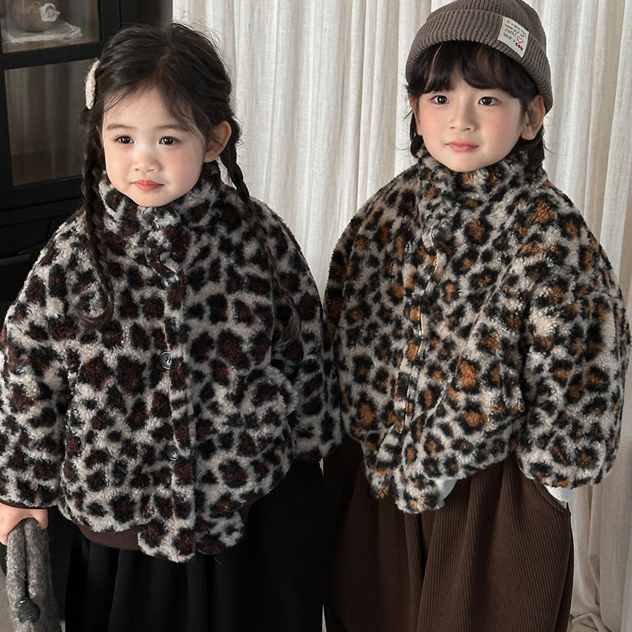 【80-140】レオパード柄ボアジャケット