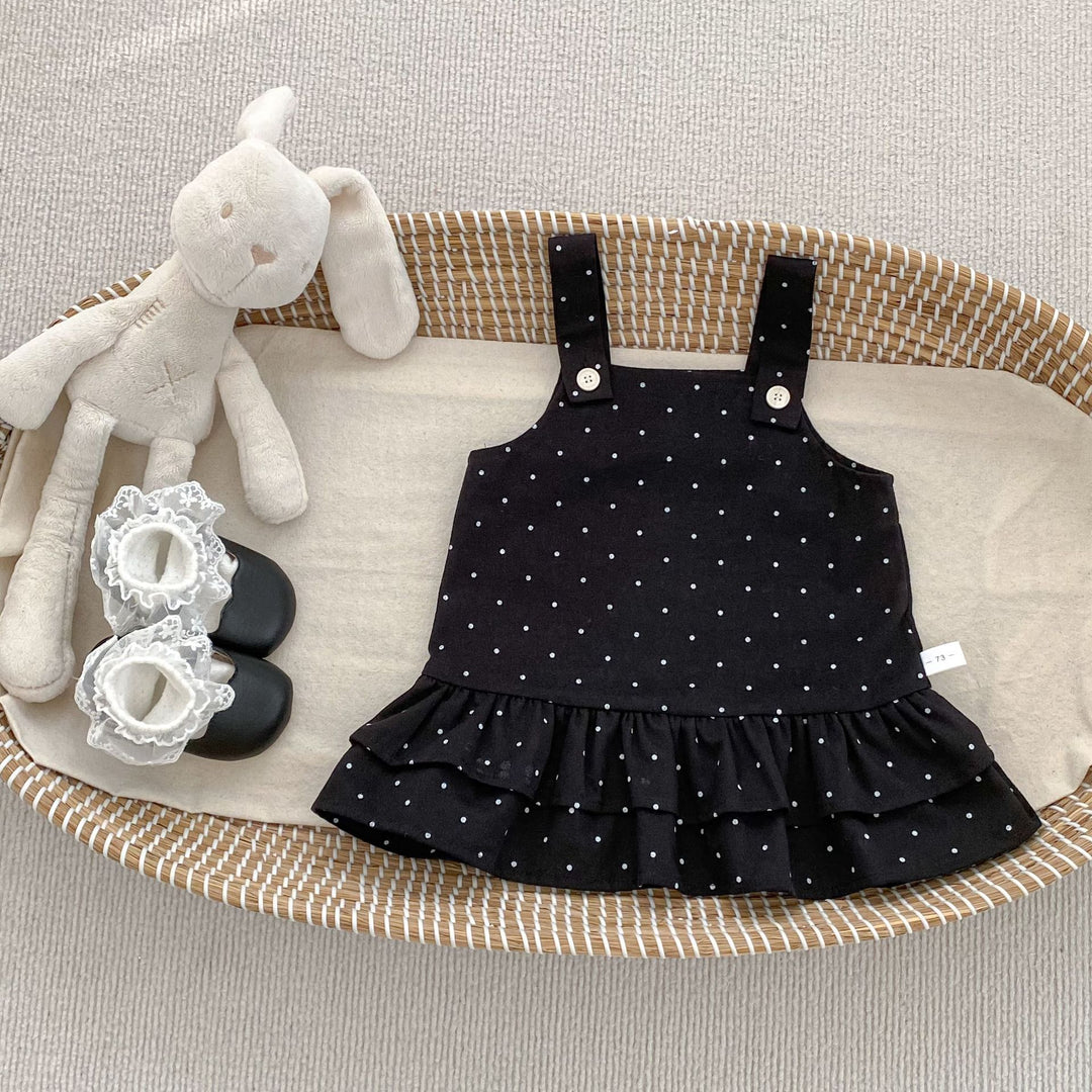 【73-120】ドット柄サロペットスカート