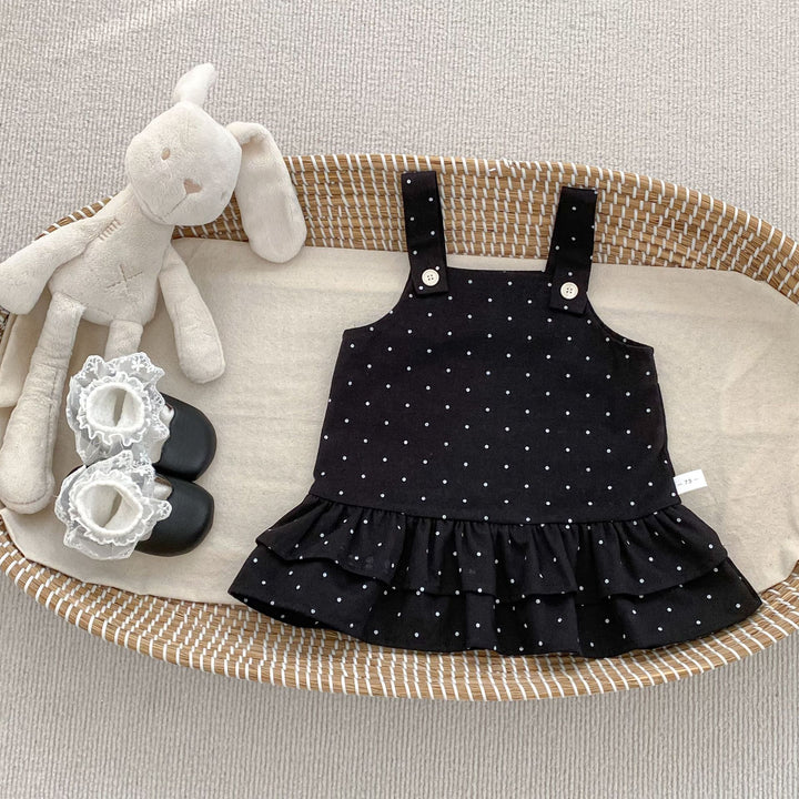 【73-120】ドット柄サロペットスカート