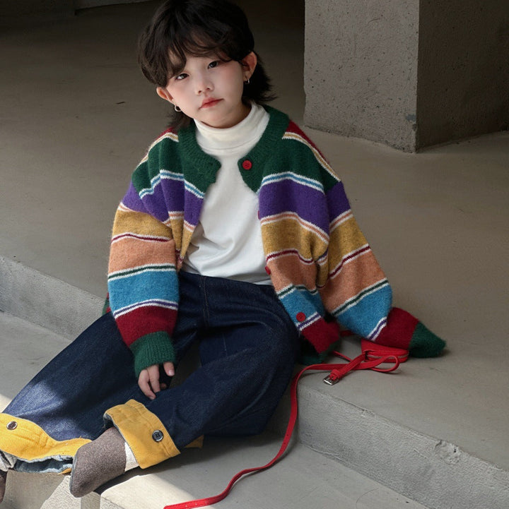 【90-150】裾折り返しストレートワイドデニム