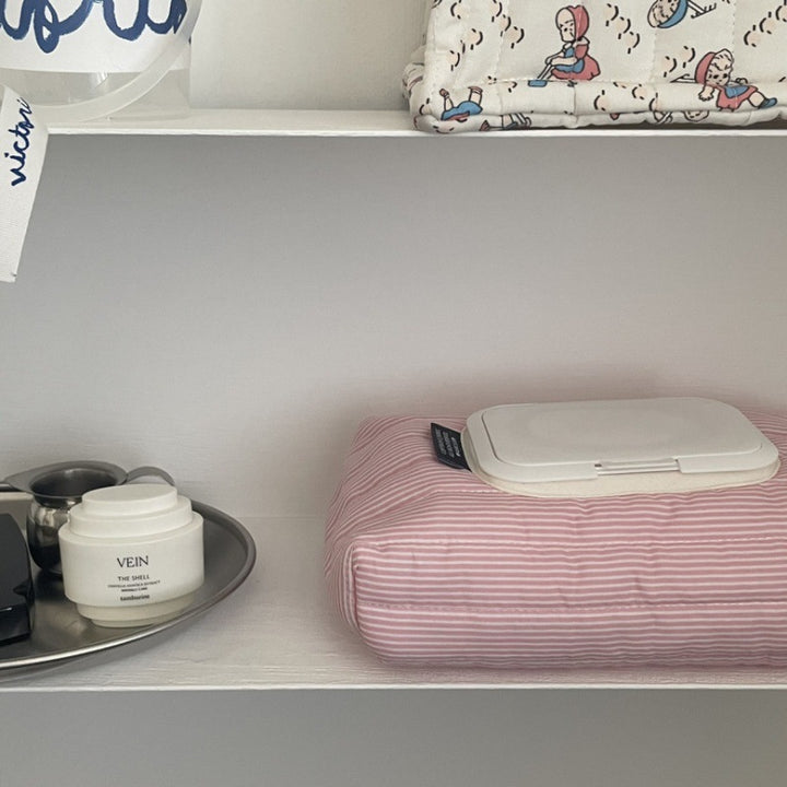 細ストライプウェットティッシュケース