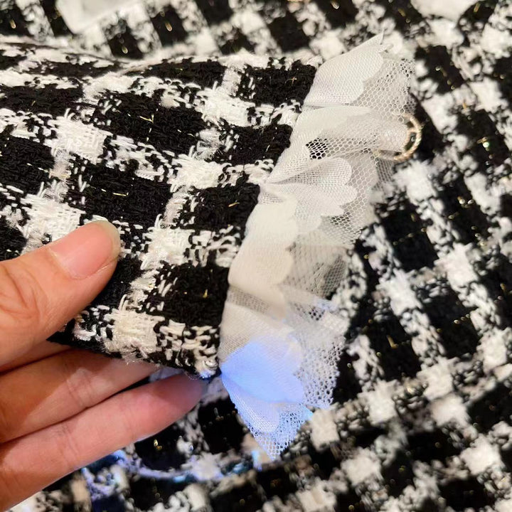 【90-140】レースデザインジャケット×プリーツスカートセット