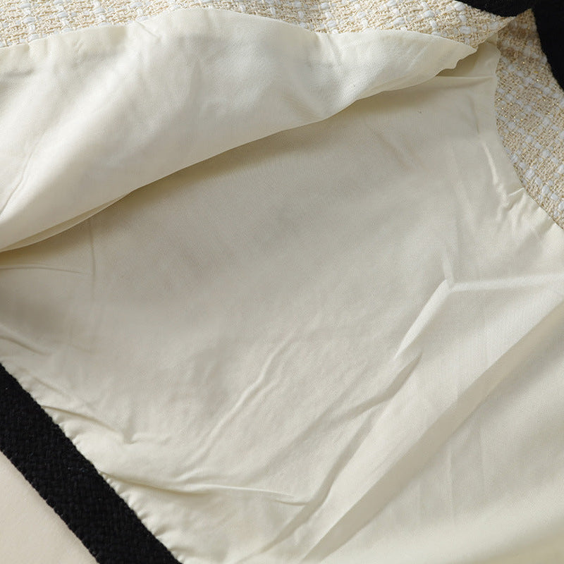 【90-140】リボン＆ボタンデザインツイード風セットアップ