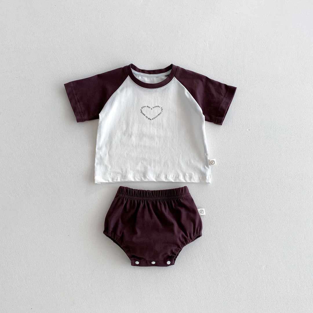 【73-100】フロントハートTシャツ×ブルマセット