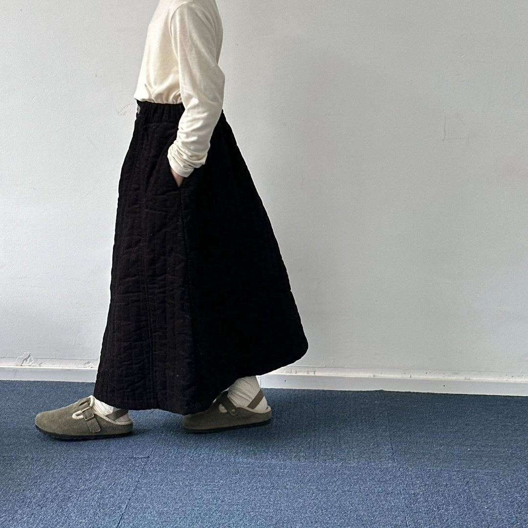 【90-150】キルティングロングスカート