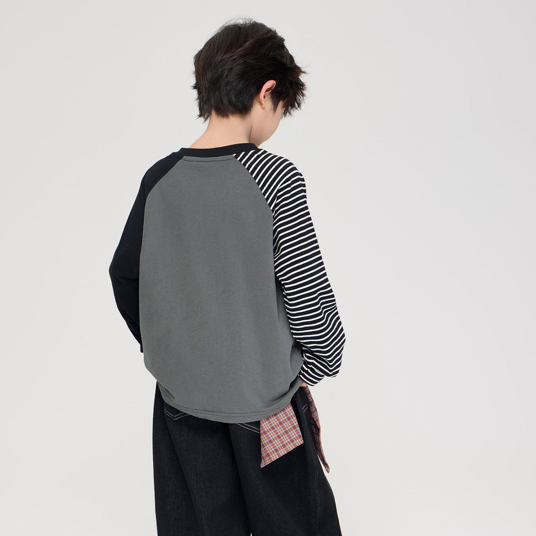 【100-150】アシンメトリーロングTシャツ