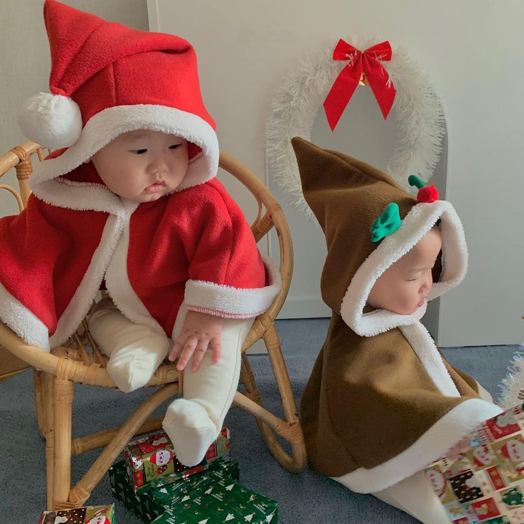 【73-100】クリスマスデザインポンチョ