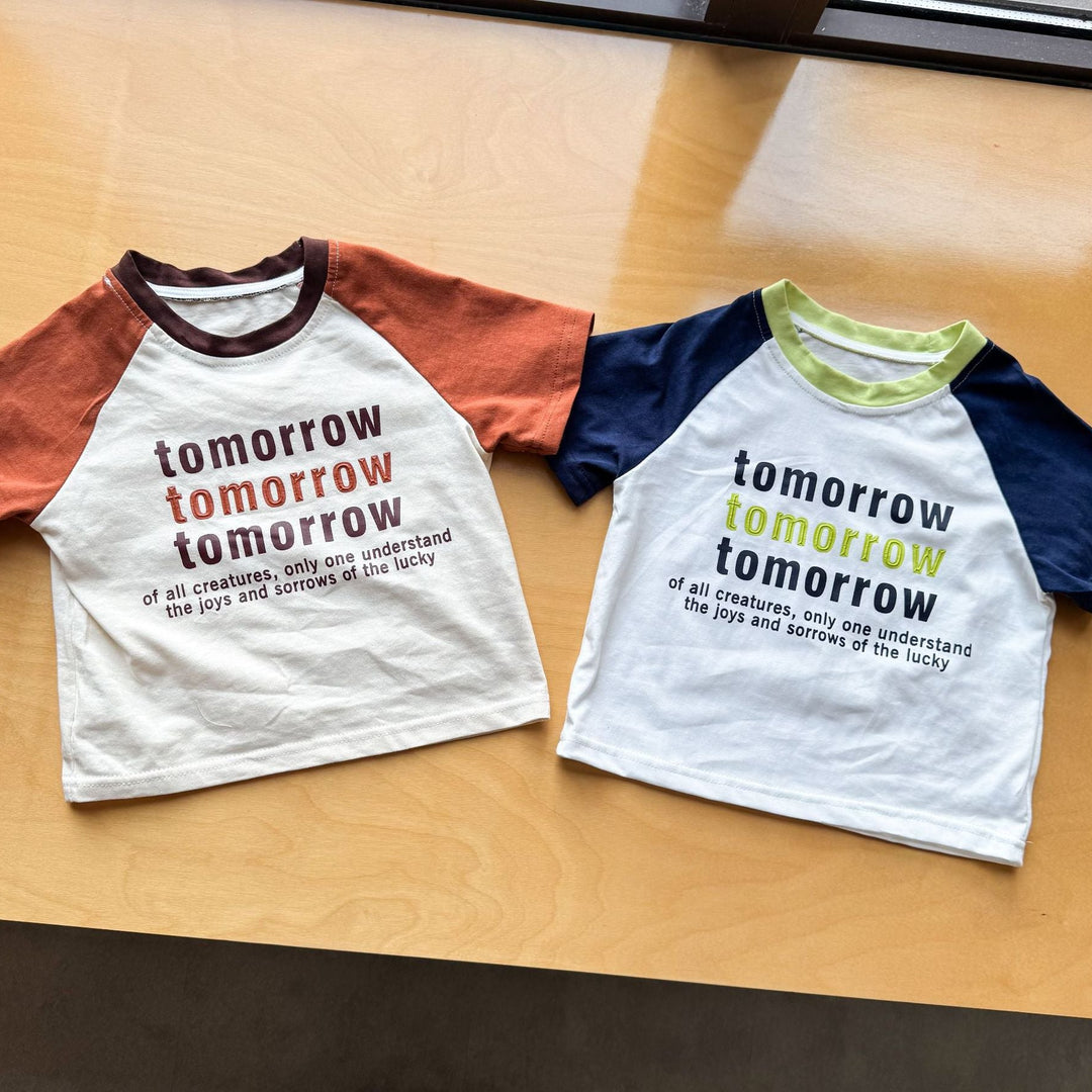 【80-150】英字ロゴラグランスリーブTシャツ