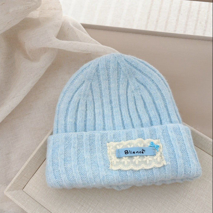 【48-52cm】レースワンポイントニット帽