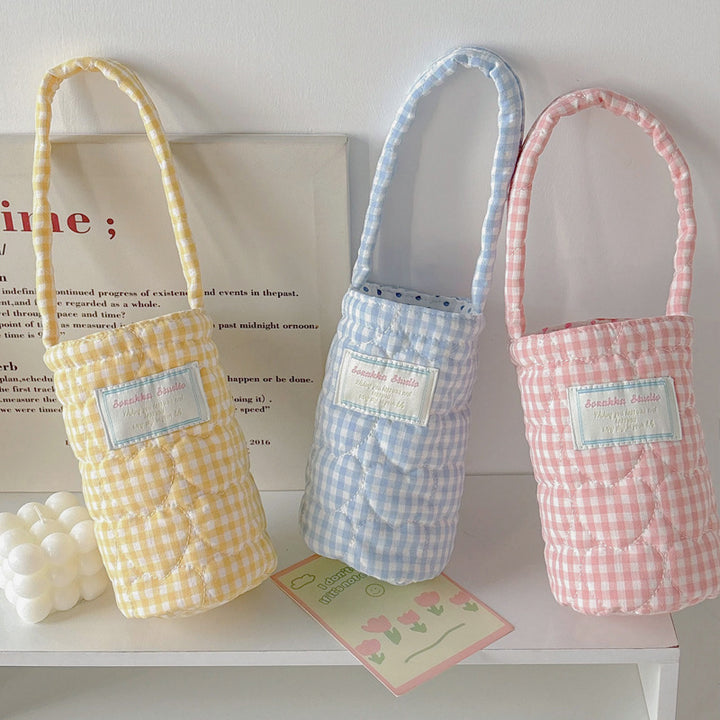 チェック柄カップホルダー