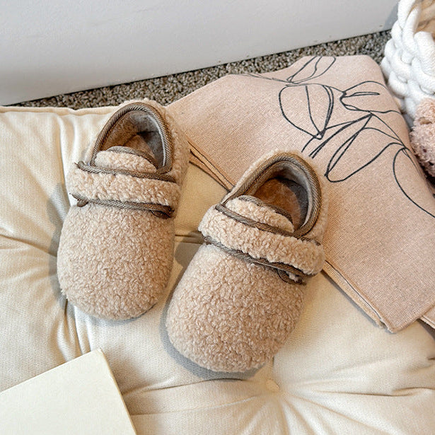 【13.5-21.0】ワンベルトボアシューズ