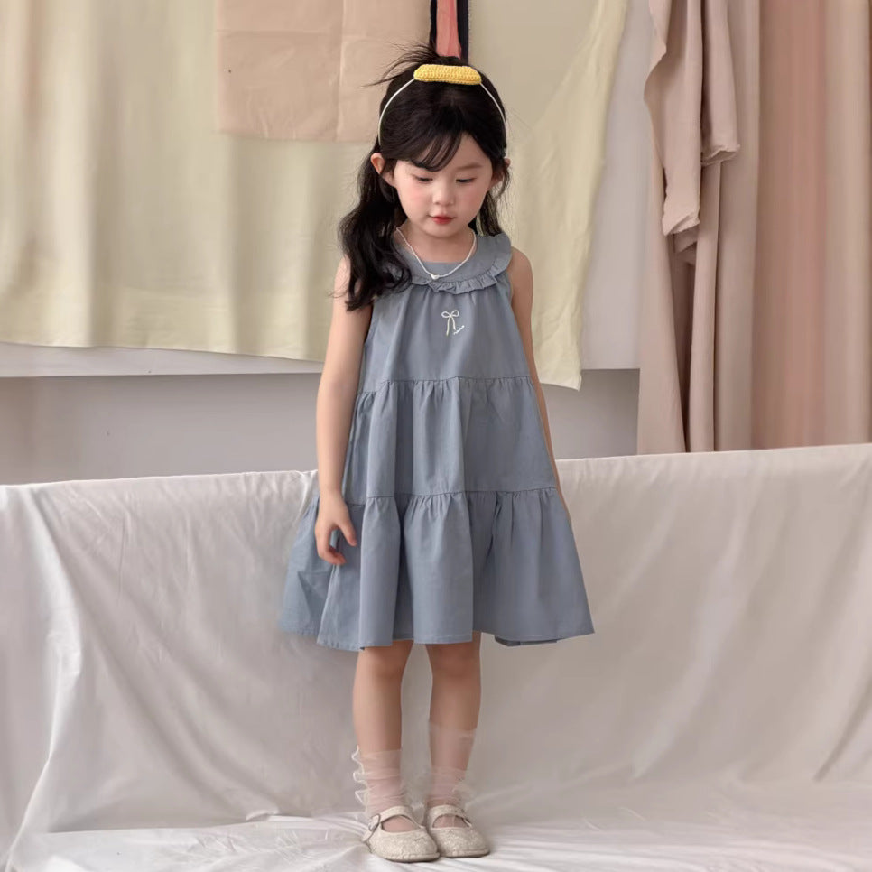 【90-140】ティアードノースリーブワンピース