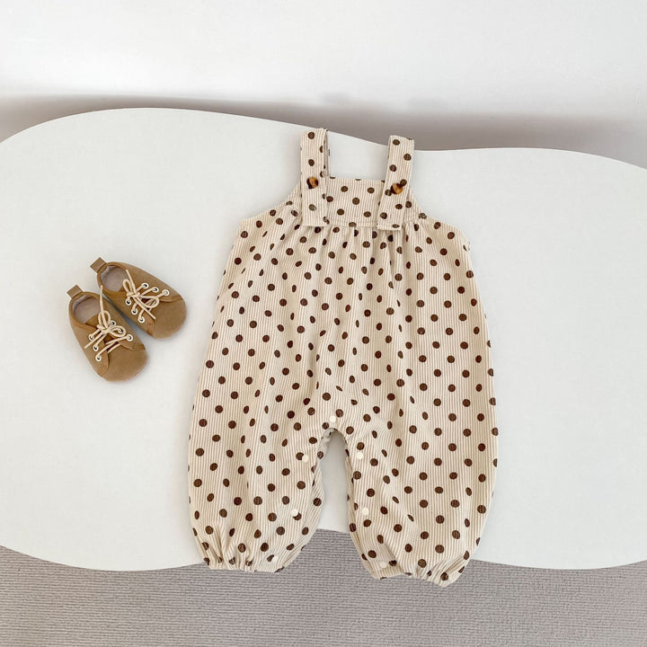 【73-100】ドット柄サロペットパンツ