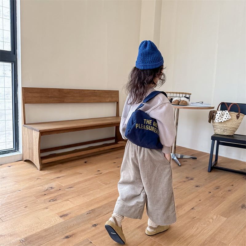 【80-130】コーデュロイワイドパンツ