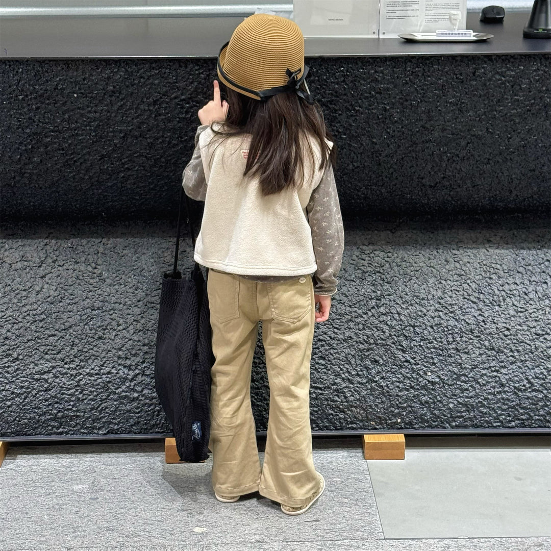 【80-130】ウエストフリルロングパンツ