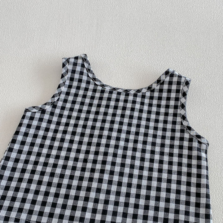 【73-110】ギンガムチェックバックデザインセットアップ