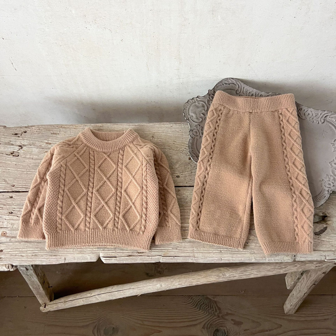 【73-110】アーガイル編みニットセットアップ