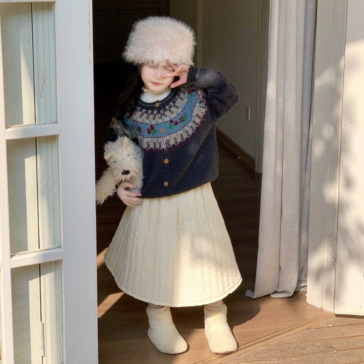 【90-140】フェアアイル柄カーディガン