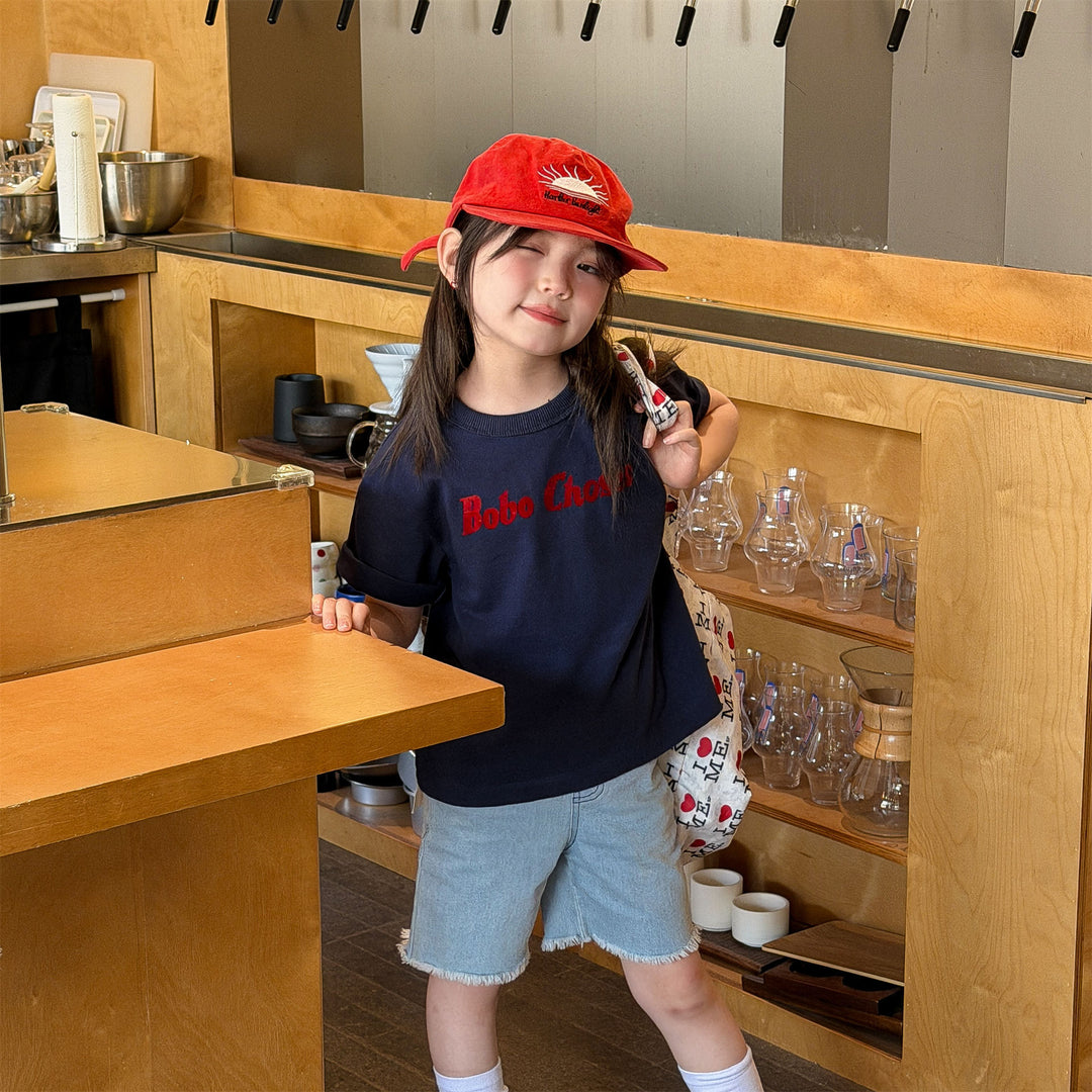 【80-130】英字ロゴプリントTシャツ