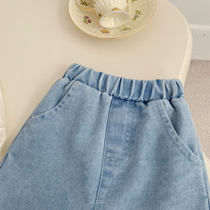 【73-120】レースヘムワイドジーンズ