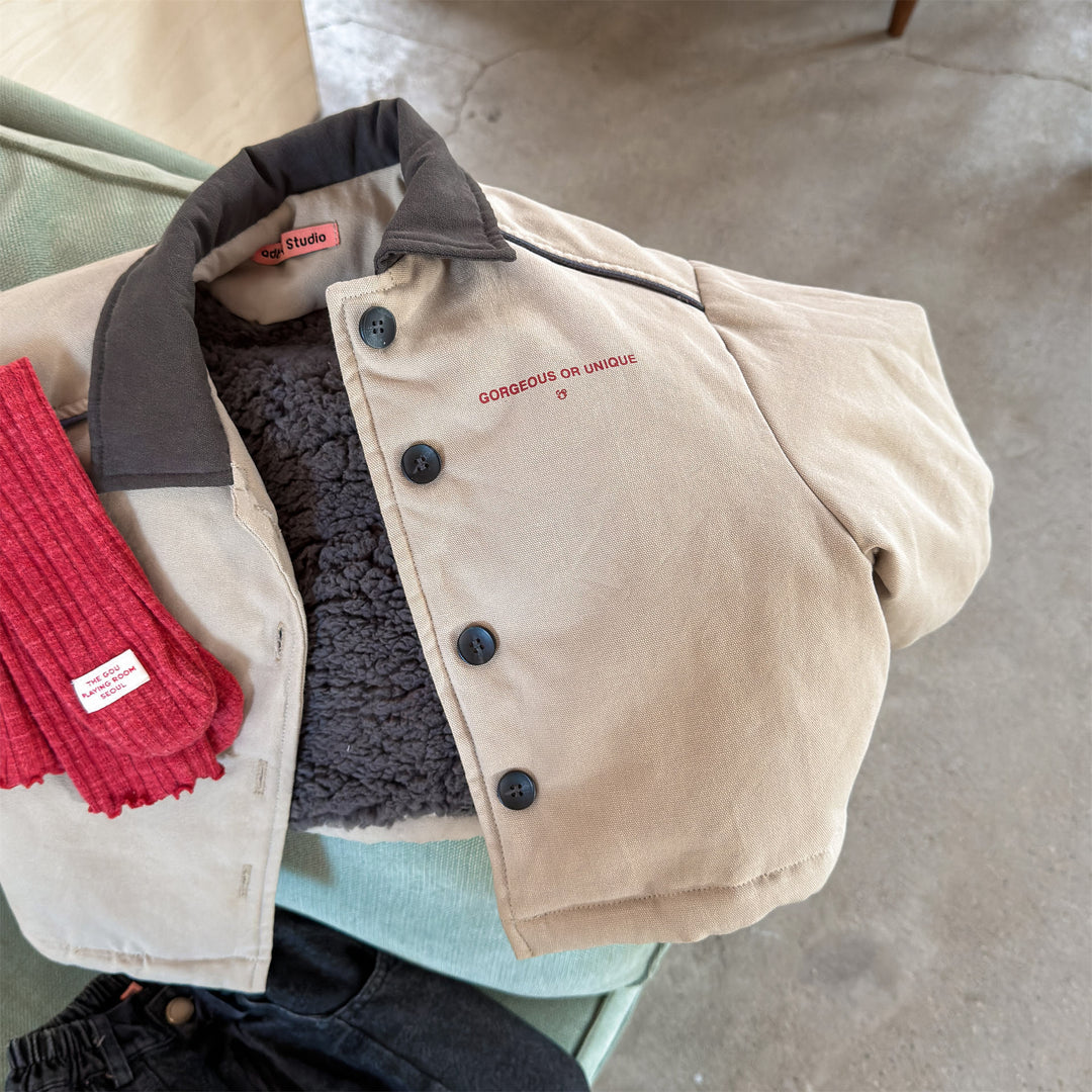 【80-130】バイカラー中綿ジャケット