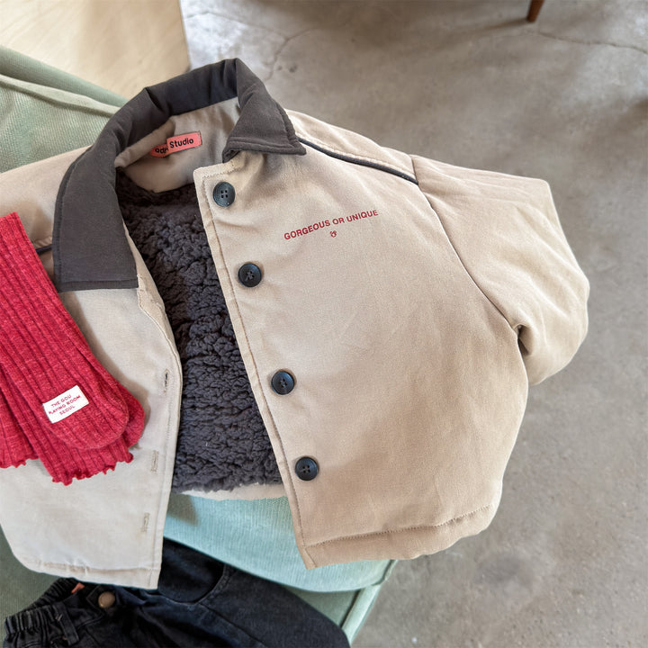 【80-130】バイカラー中綿ジャケット