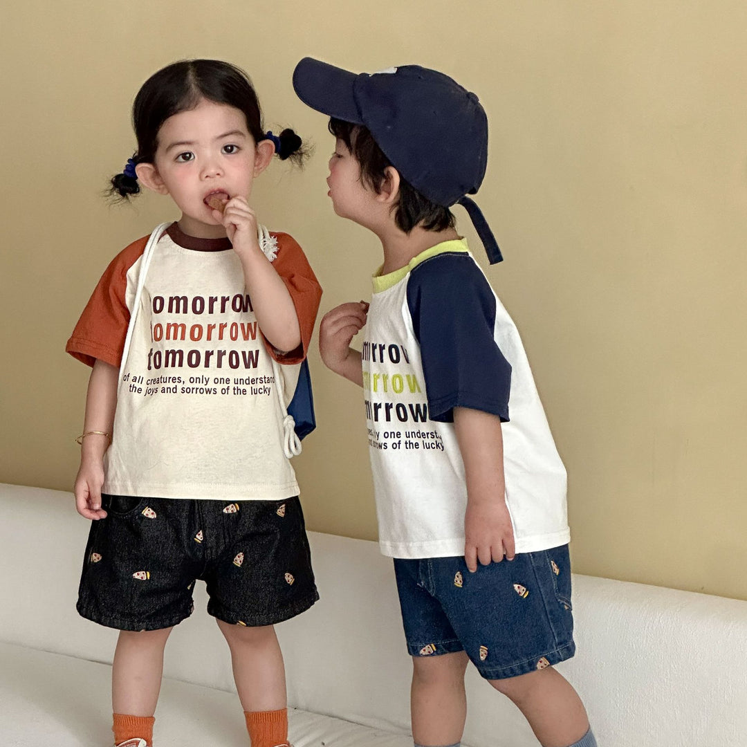 【80-150】英字ロゴラグランスリーブTシャツ