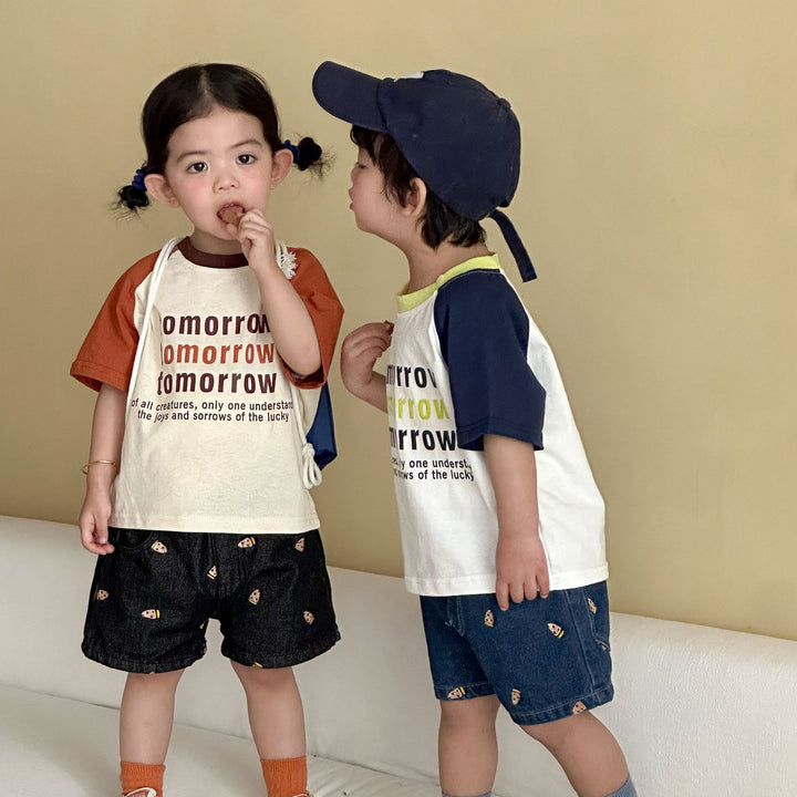 【80-150】英字ロゴラグランスリーブTシャツ