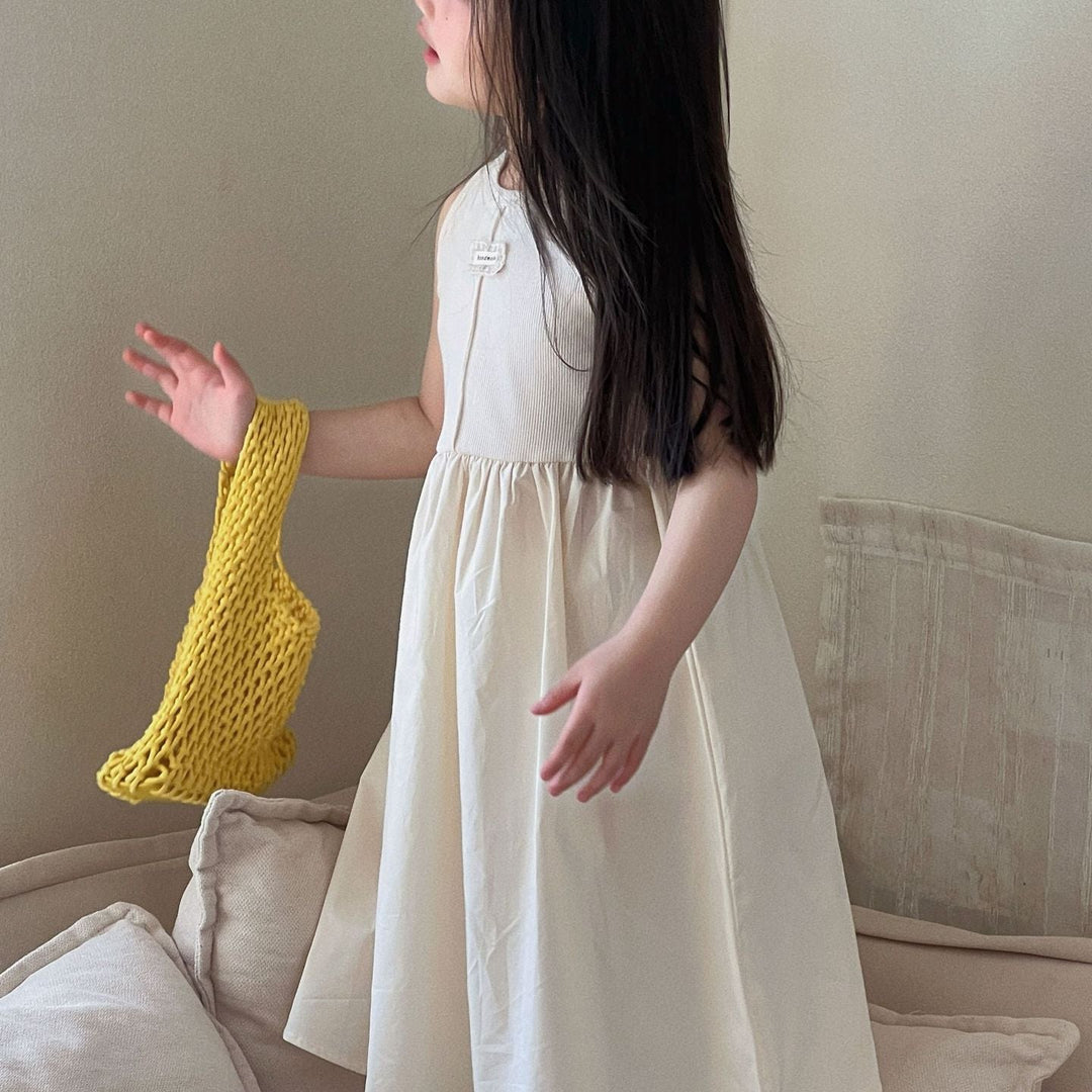 【90-150】ウエスト切替ノースリワンピース