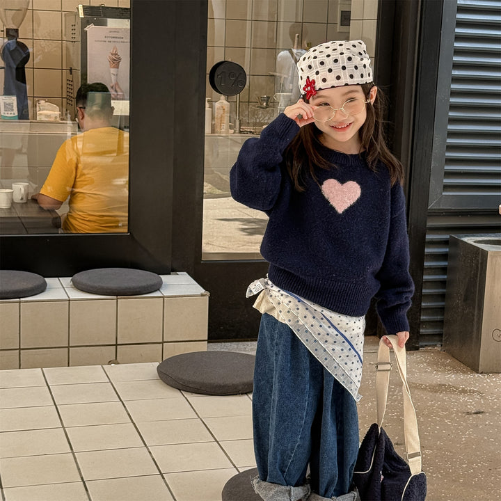 【80-130】フロントハートニットトップス