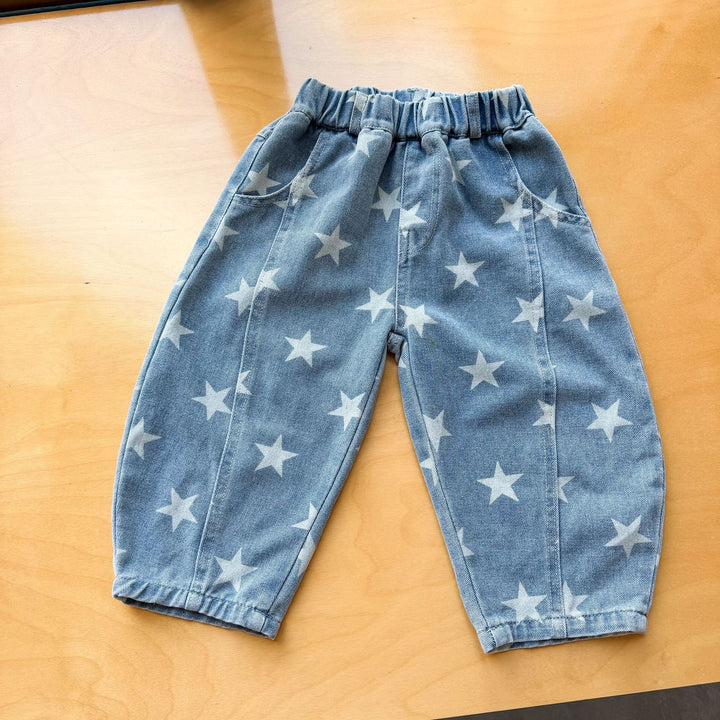 【80-150】星柄デザインボールデニムパンツ