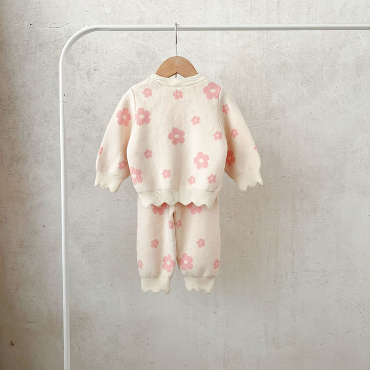 【73-100】スカラップヘム花柄セットアップ