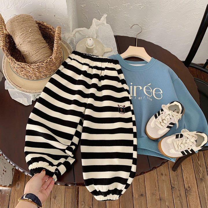 【90-140】ワンポイントベアリラックスパンツ