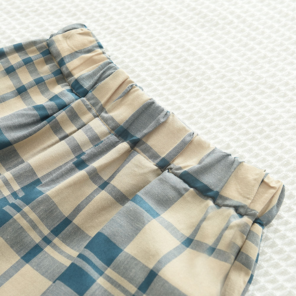【90-140】フリルヘムチェック柄セットアップ