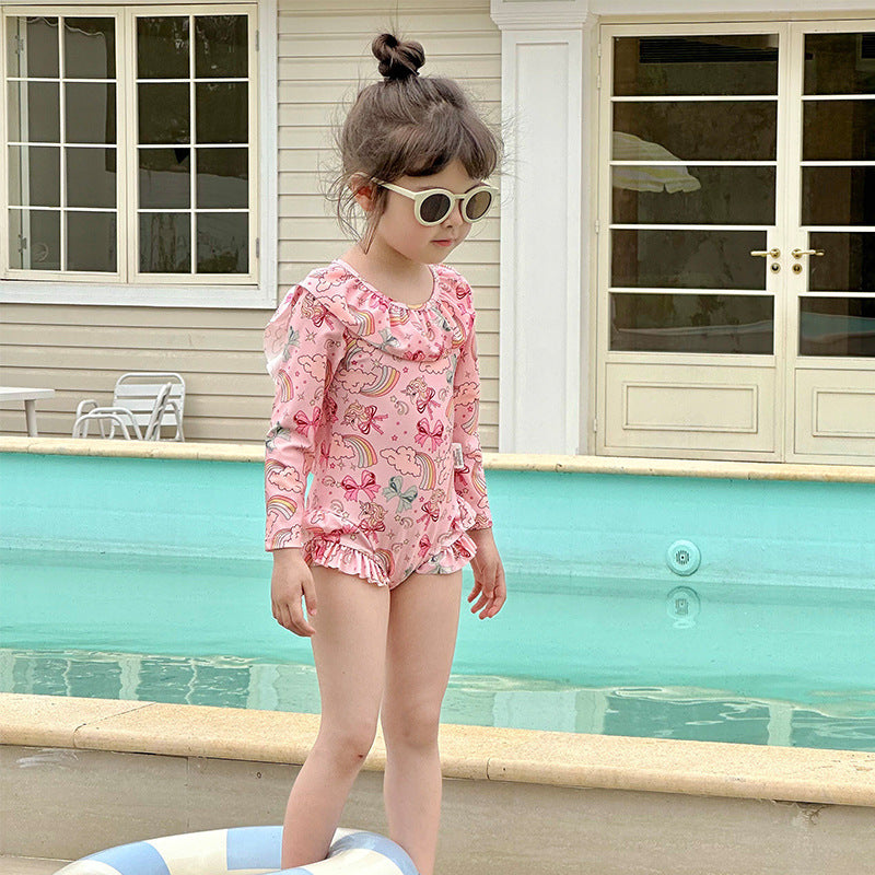 【80-135】帽子付きキュートデザインスイムウェア