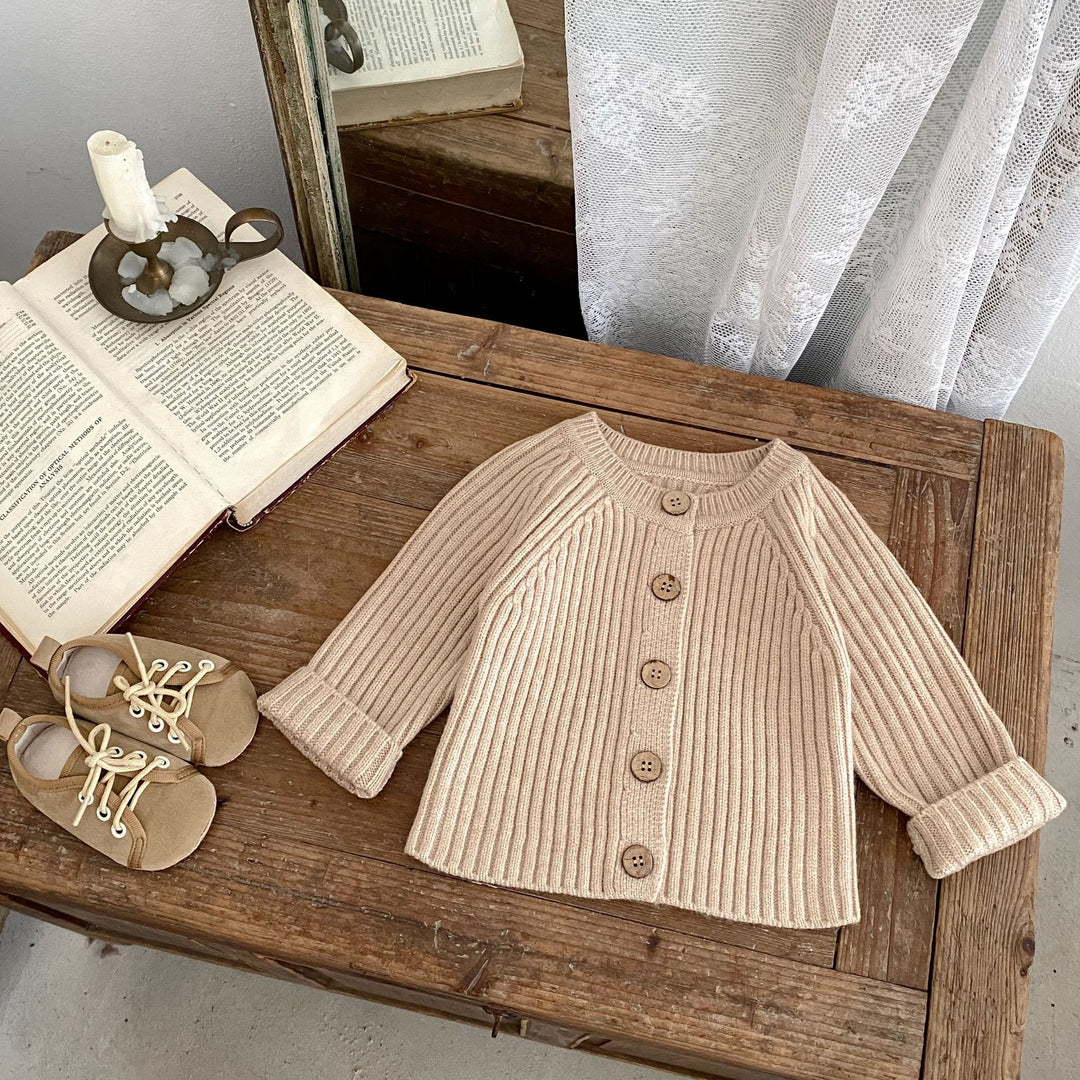 【73-90】シンプルリブカーディガン