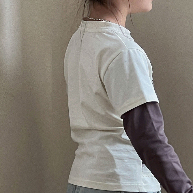 【90-140】キャミレイヤード風Tシャツ