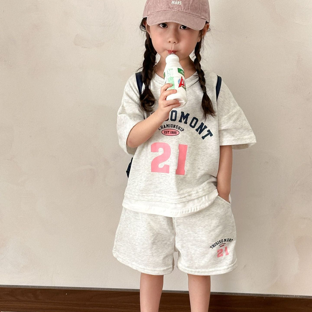 【80-150】ロゴプリントリラックスセットアップ