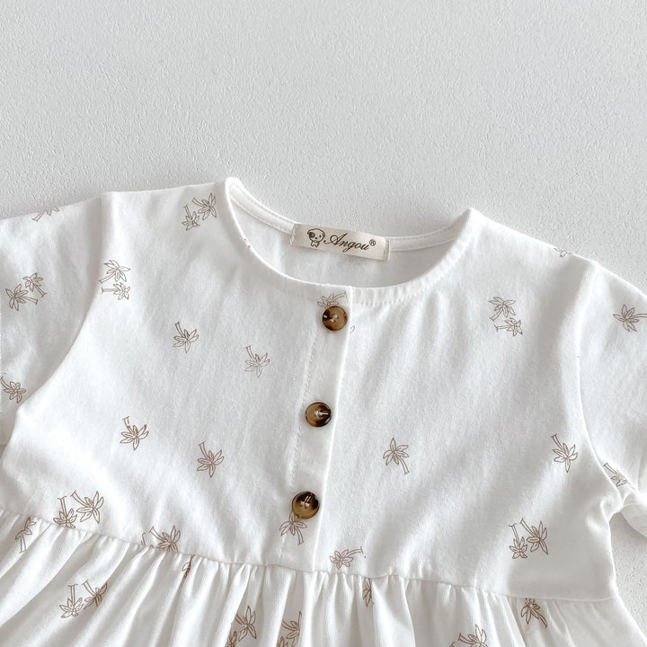 【80-130】パームツリー半袖ワンピース