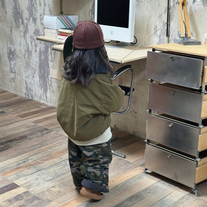 【80-130】バイカラー中綿ジャケット