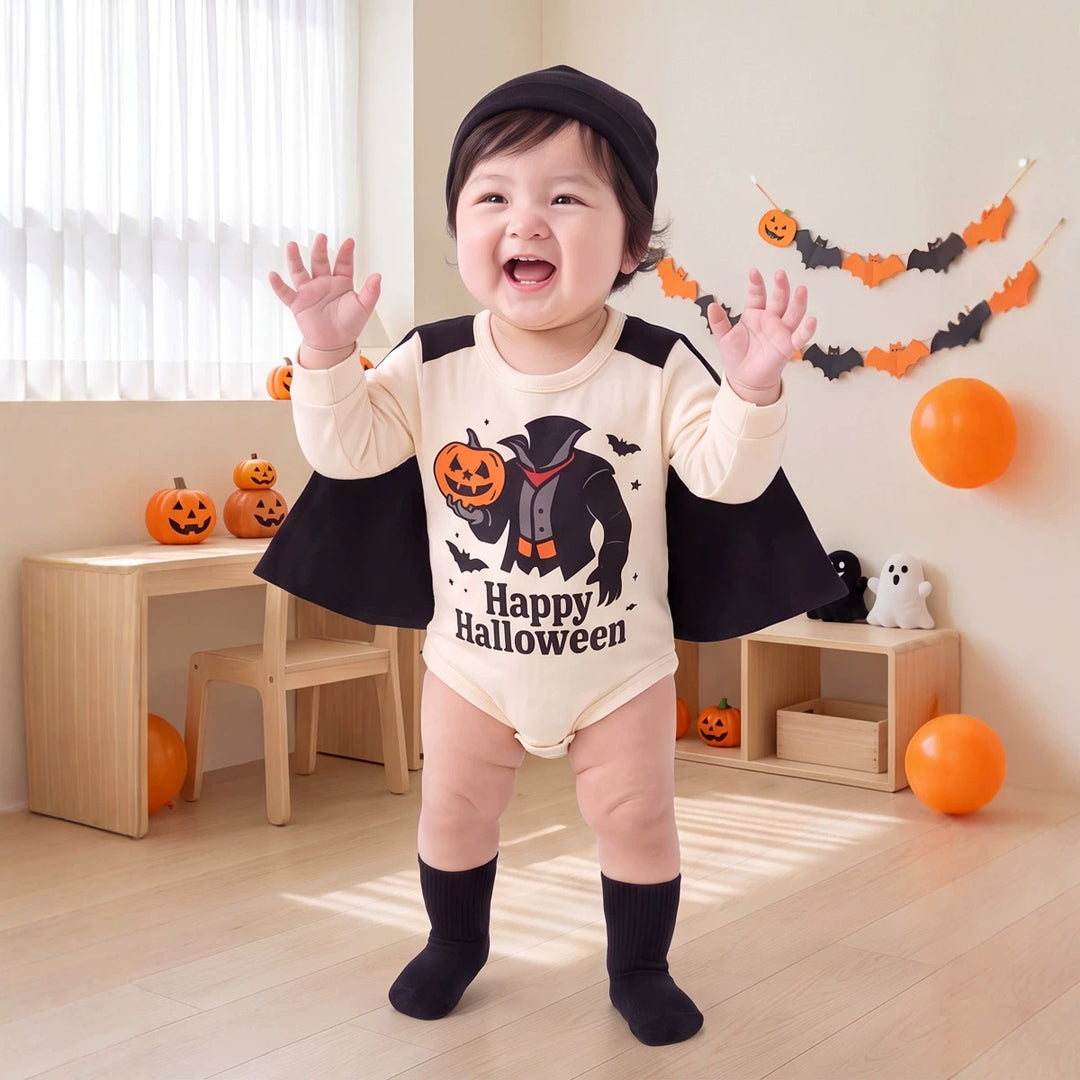 【73-90】ハロウィンプリントロンパース