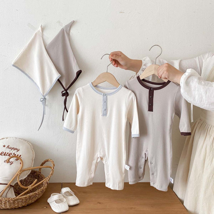 【73-90】帽子付き長袖ロンパース