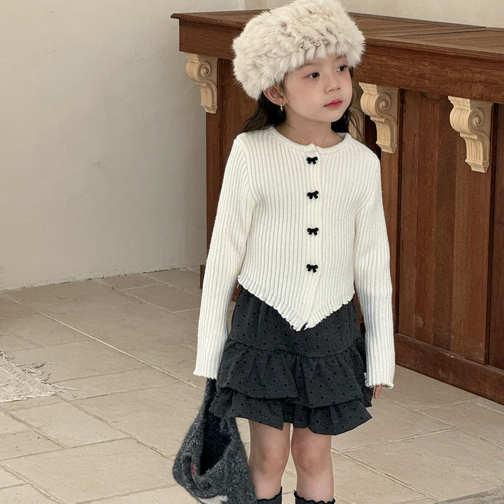 【90-150】ヘムデザインリブカーディガン