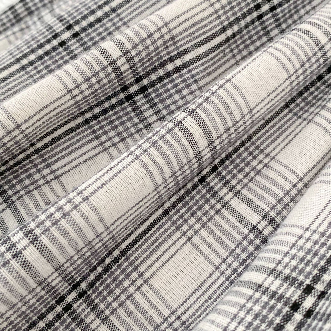 【73-110】チェック柄カジュアルロングパンツ