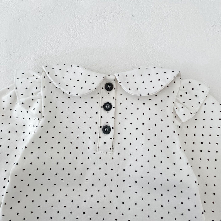 【73-110】フリルデザインドット柄セットアップ