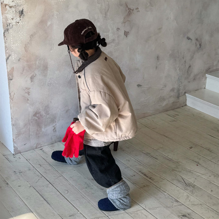 【80-130】バイカラー中綿ジャケット